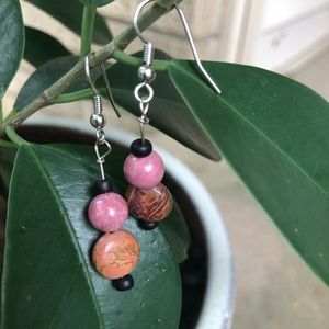 Mauve Natural Stone Earrings